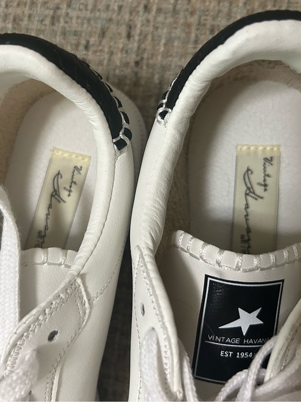 Vintage Havana Women’s White Leather Sneakers - Picture 2 of 4